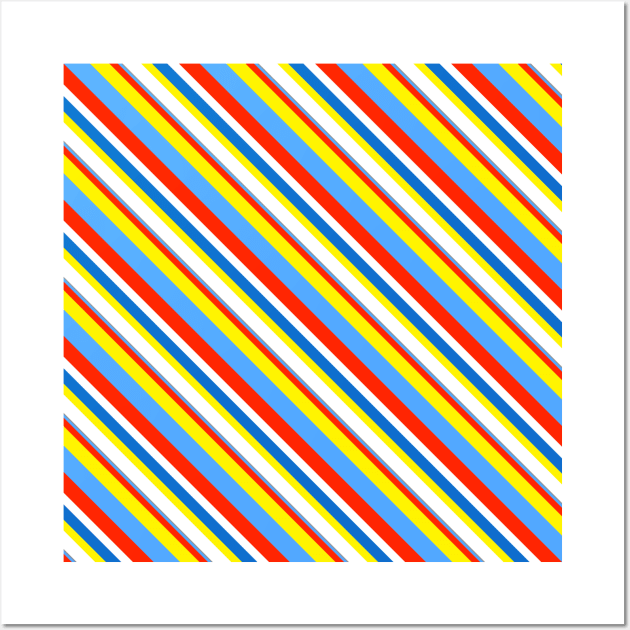 Primary Color Neck Gator Diagonal Stripes Primary Colors Wall Art by DANPUBLIC